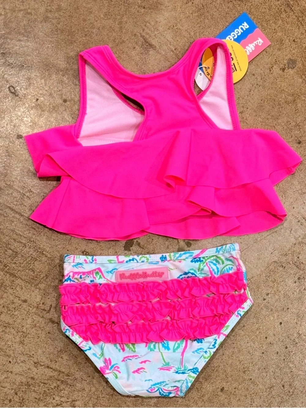 NEW 2T Ruffle Butts Tropical Resort Flounce Bikini 2-Piece Swimsuit